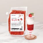 [SH Pacific] 1kg of Strawberry Cheung Eating Milk (Frozen) Home Cafe Strawberry Latte Making Puree Syrup Beverage Base_Refreshing taste, fruit flavor, natural ingredients, fresh taste_Made in Korea